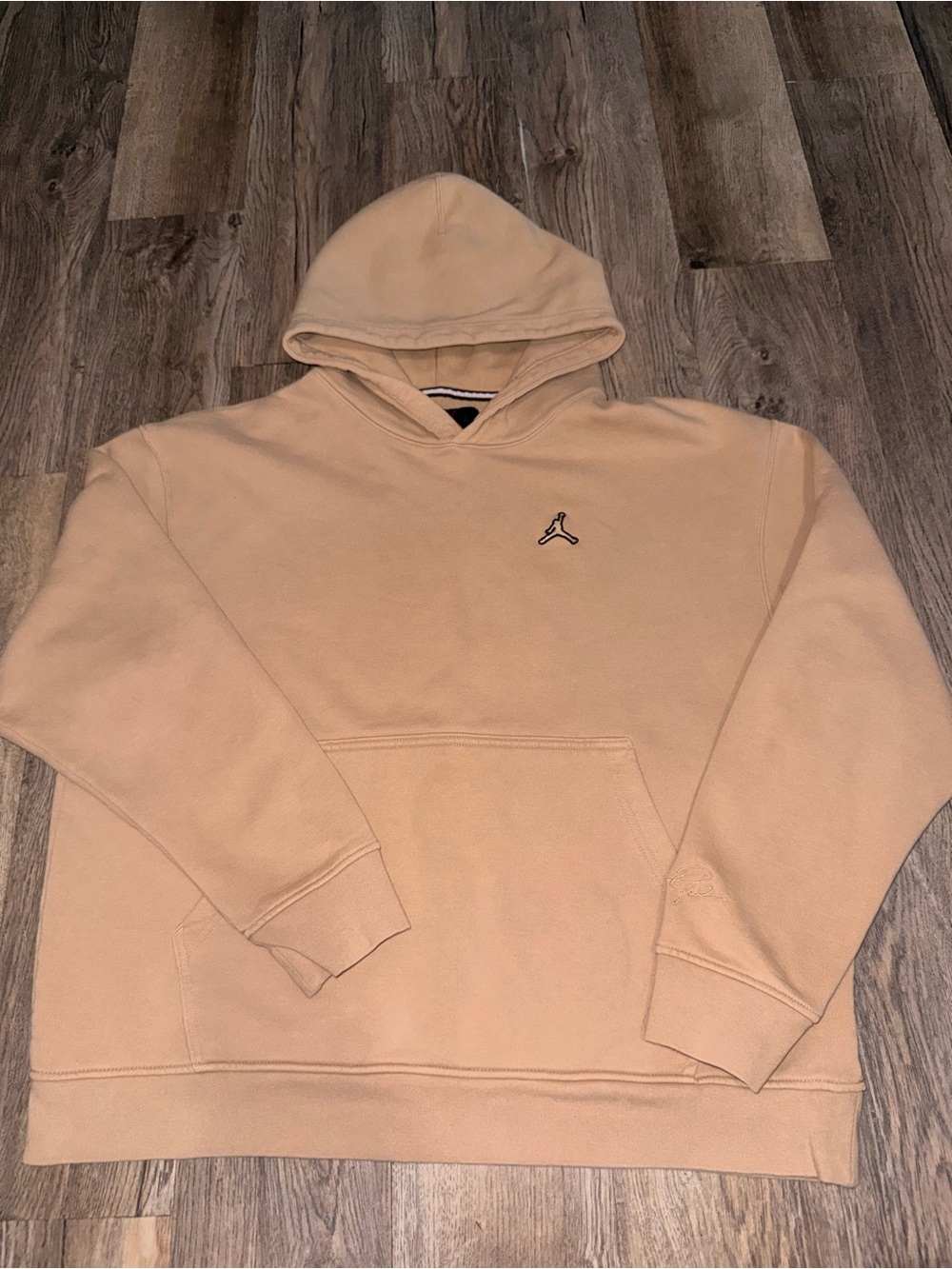 Jordan Beige Pullover Hoodie with Jumpman Logo